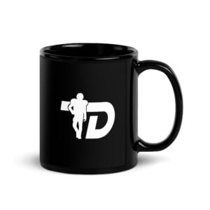 Mug - Black Glossy TD White Logo Mug