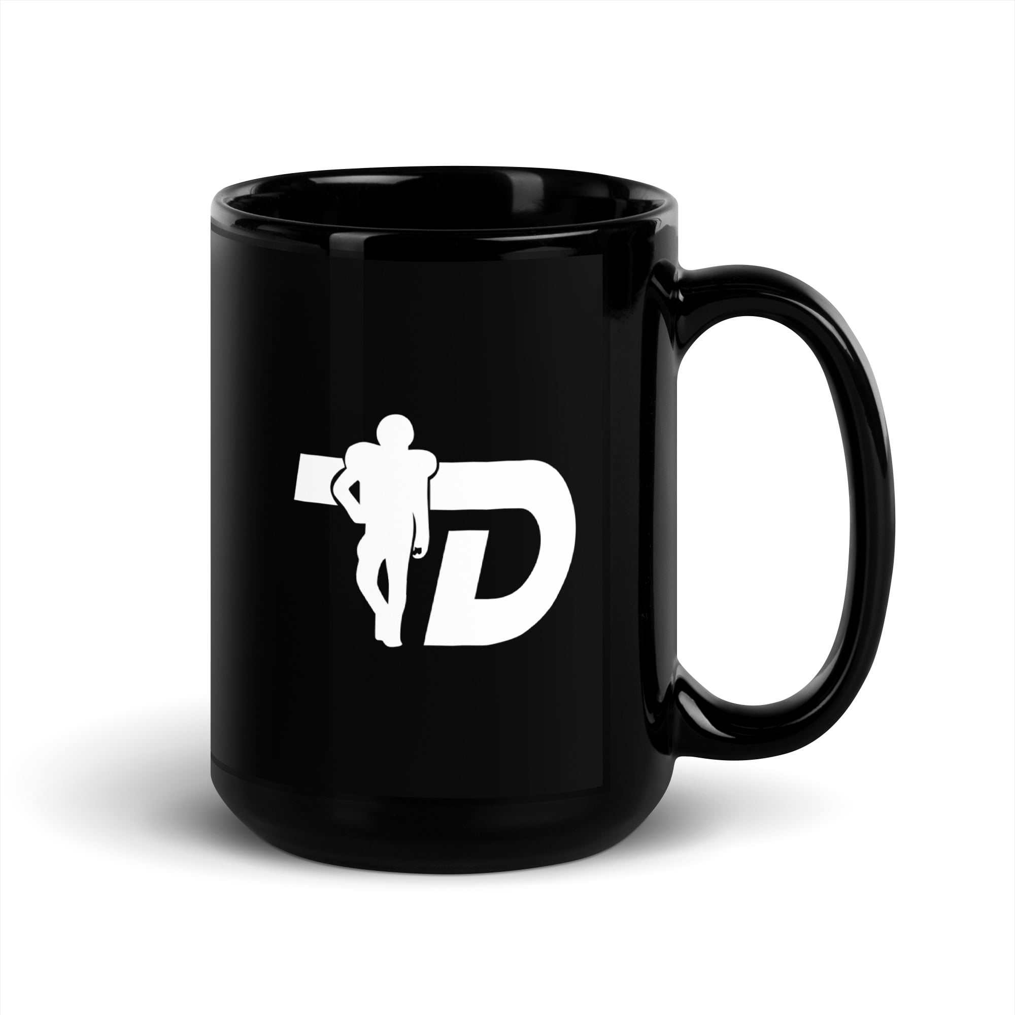 Mug - Black Glossy TD White Logo Mug - Image 2